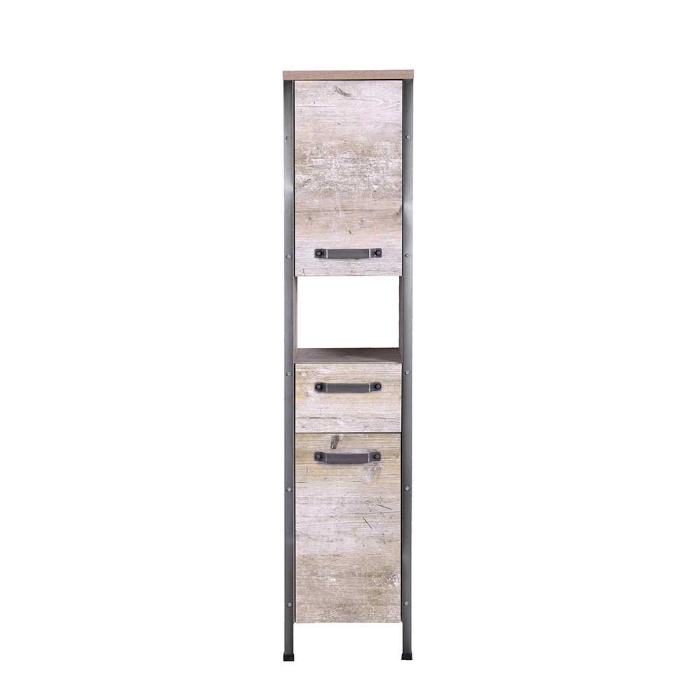 Industry Design Hochschrank in Eiche Grau Nachbildung 35 cm breit