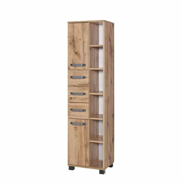 Badezimmerhochschrank in Wildeichefarben Made in Germany