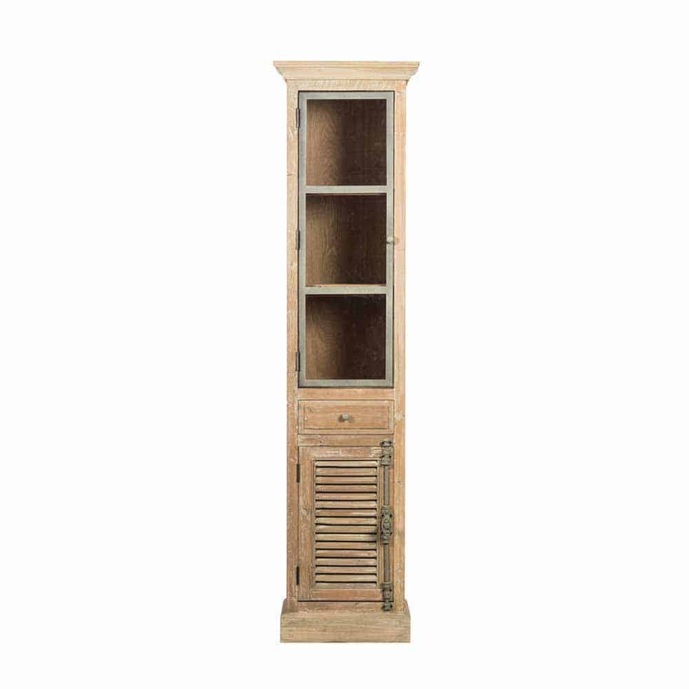 Badezimmer Hochschrank aus Kiefer Antik Finish