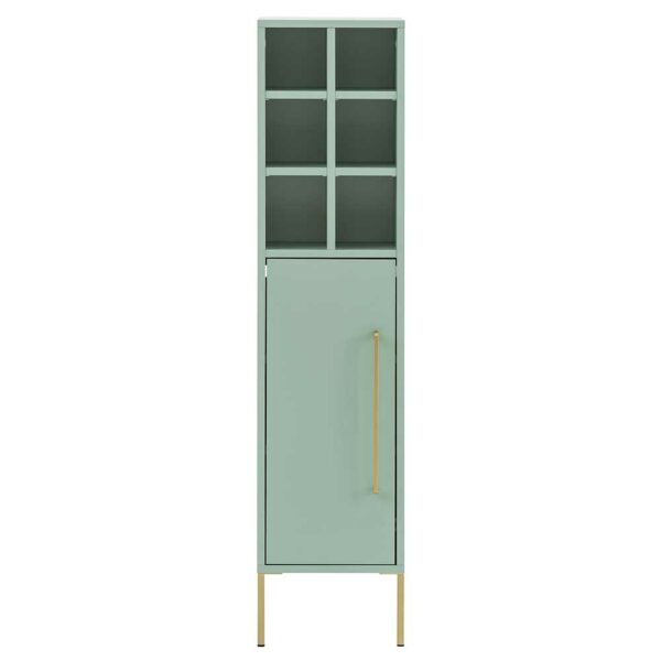 Bad Hochschrank in Mintgrün und Goldfarben Made in Germany