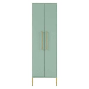 Badezimmerschrank in Mintgrün und Goldfarben 155 cm hoch