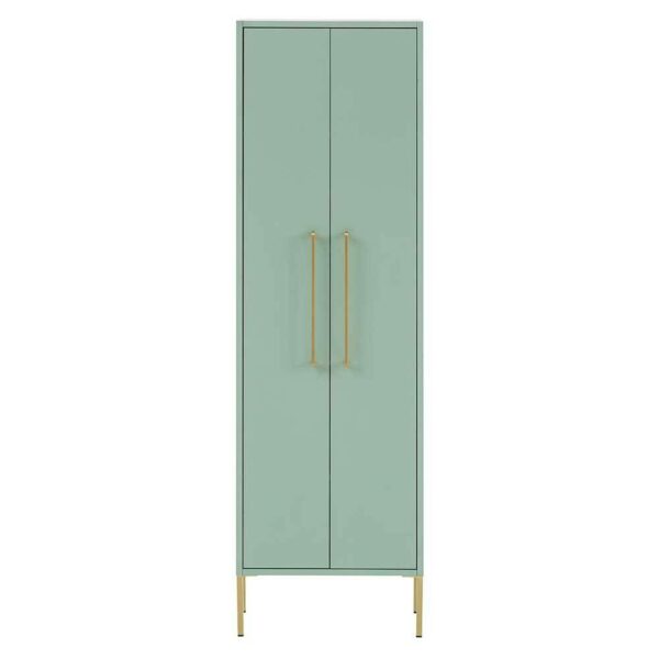 Badezimmerschrank in Mintgrün und Goldfarben 155 cm hoch