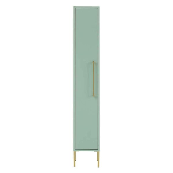 Badseitenschrank in Mintgrün & Gold Metallgriff