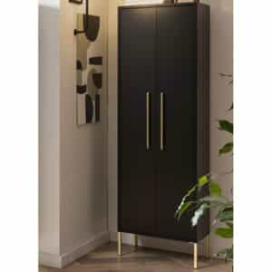 Moderner Badhochschrank in Schwarz und Gold Made in Germany