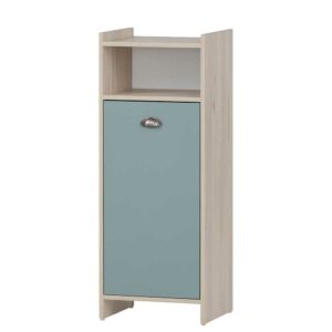 Badezimmer Schrank modern in Hellblau und Eichefarben 104 cm hoch