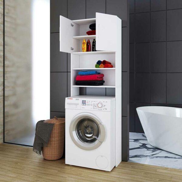 Waschmaschine Schrank in Weiß 190 cm hoch - 64 cm breit