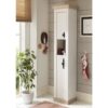 Badezimmerhochschrank in Weiß und Pinienfarben 2 Türen
