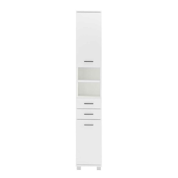 Bad Seitenschrank in Weiß zwei Schubladen