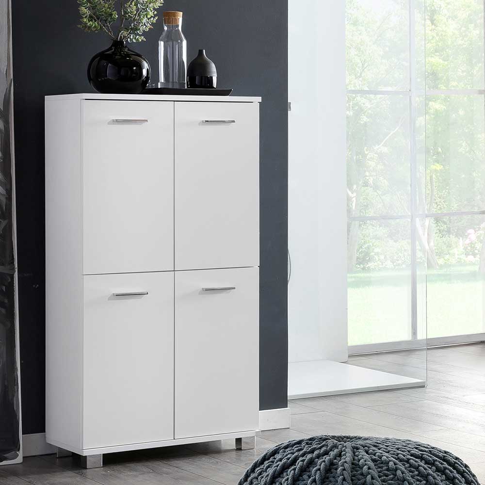 4 türiger Badschrank in Weiß 60 cm breit