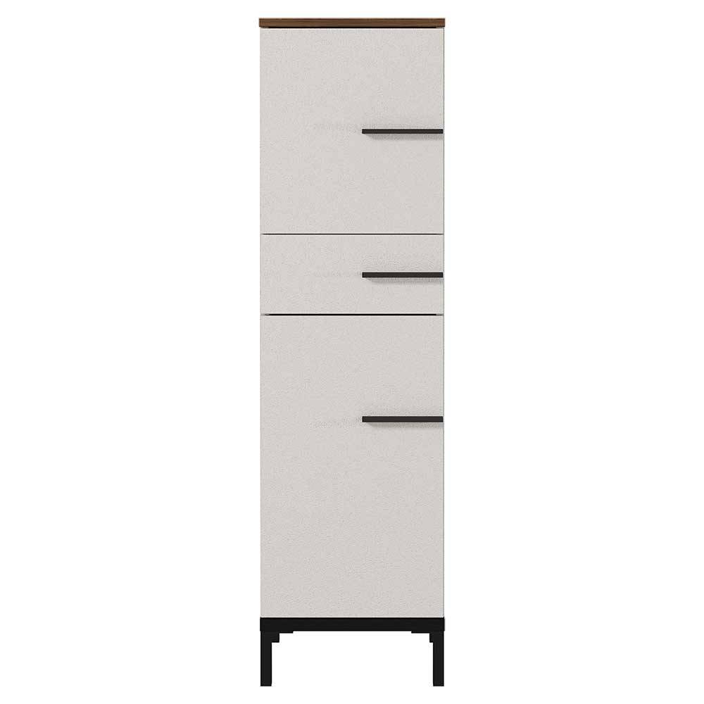 Midischrank Badezimmer 125 cm hoch einer Schublade