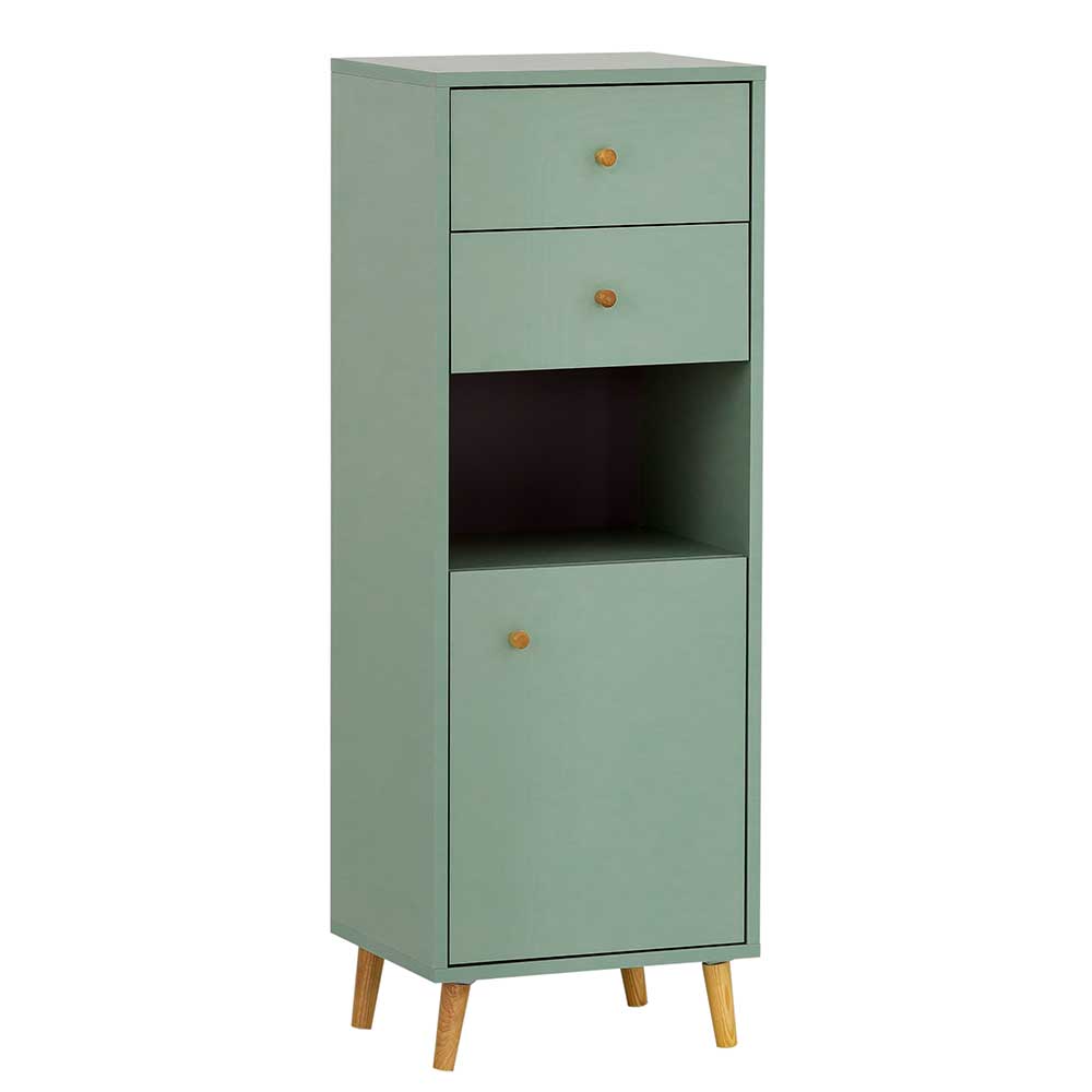 Badezimmermidischrank modern im Skandi Design zwei Schubladen