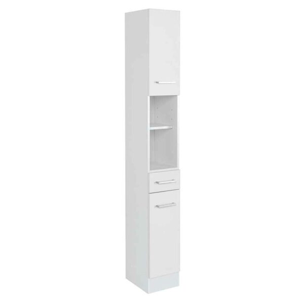 Bad Seitenschrank in Weiß 25 cm breit